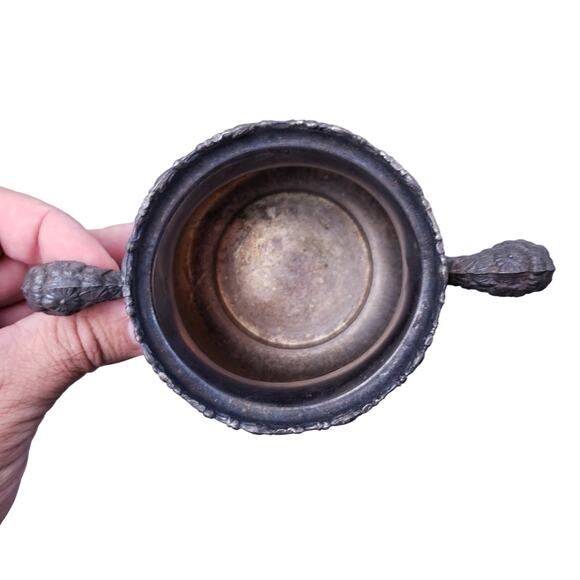 Antique Silverplate Etched Spooner Sugar Creamer 4pc Set Engraved Vintage Decor - Picture 10 of 16